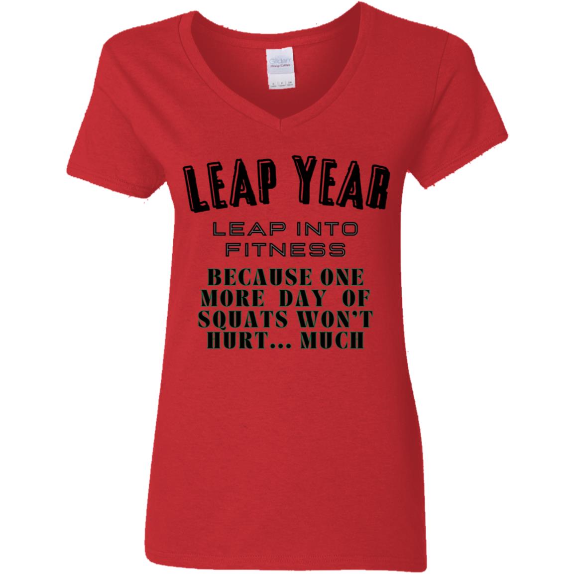 LEAP YEAR SQUATS Ladies' 5.3 oz. V-Neck T-Shirt