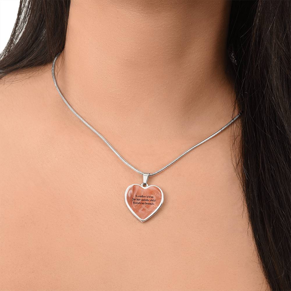 UNCONDITIONAL LOVE OF A MOM FOR HER AUTISTIC CHILD Heart Pendant Necklace