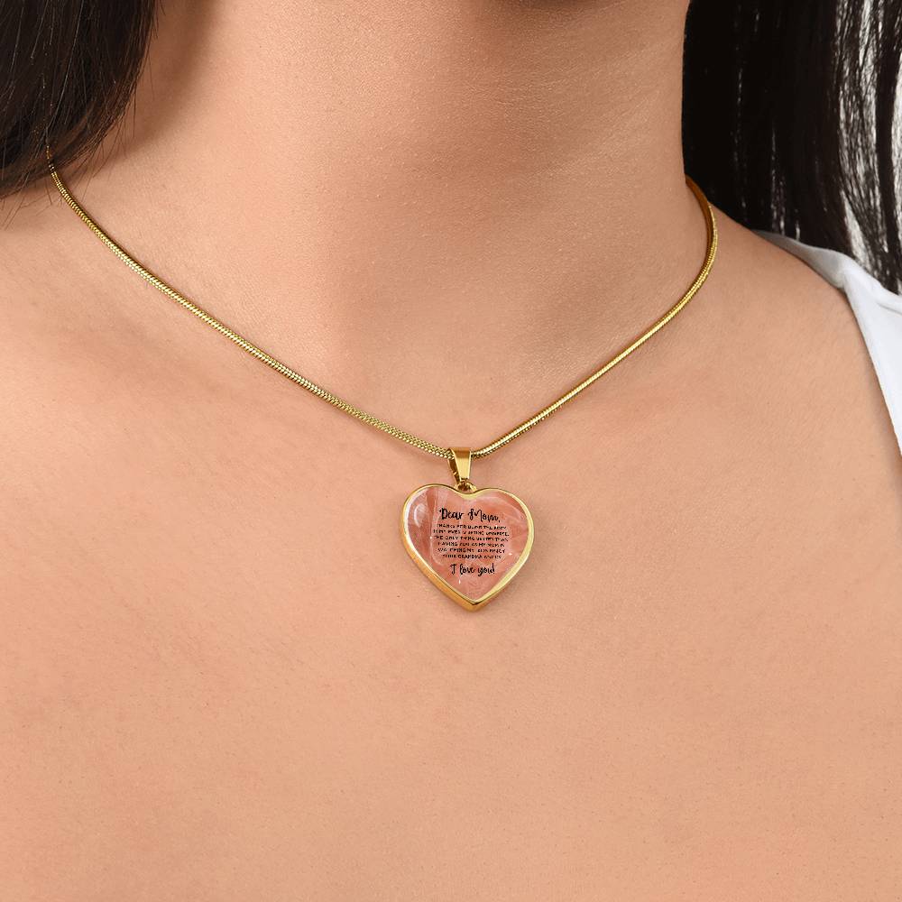 ROCK OF LOVE for MOM Graphic Heart Necklace+ Personalizable