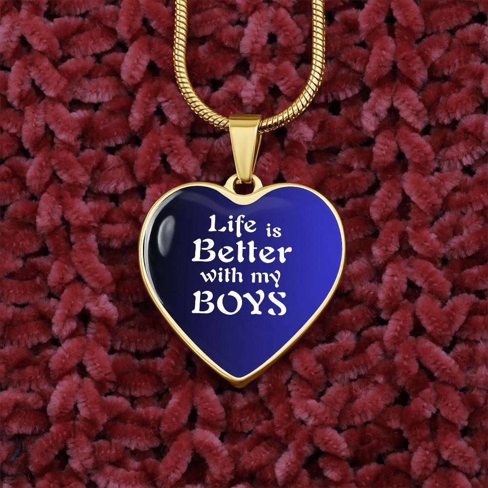 MY BOYS Graphic Heart Pendant Necklace