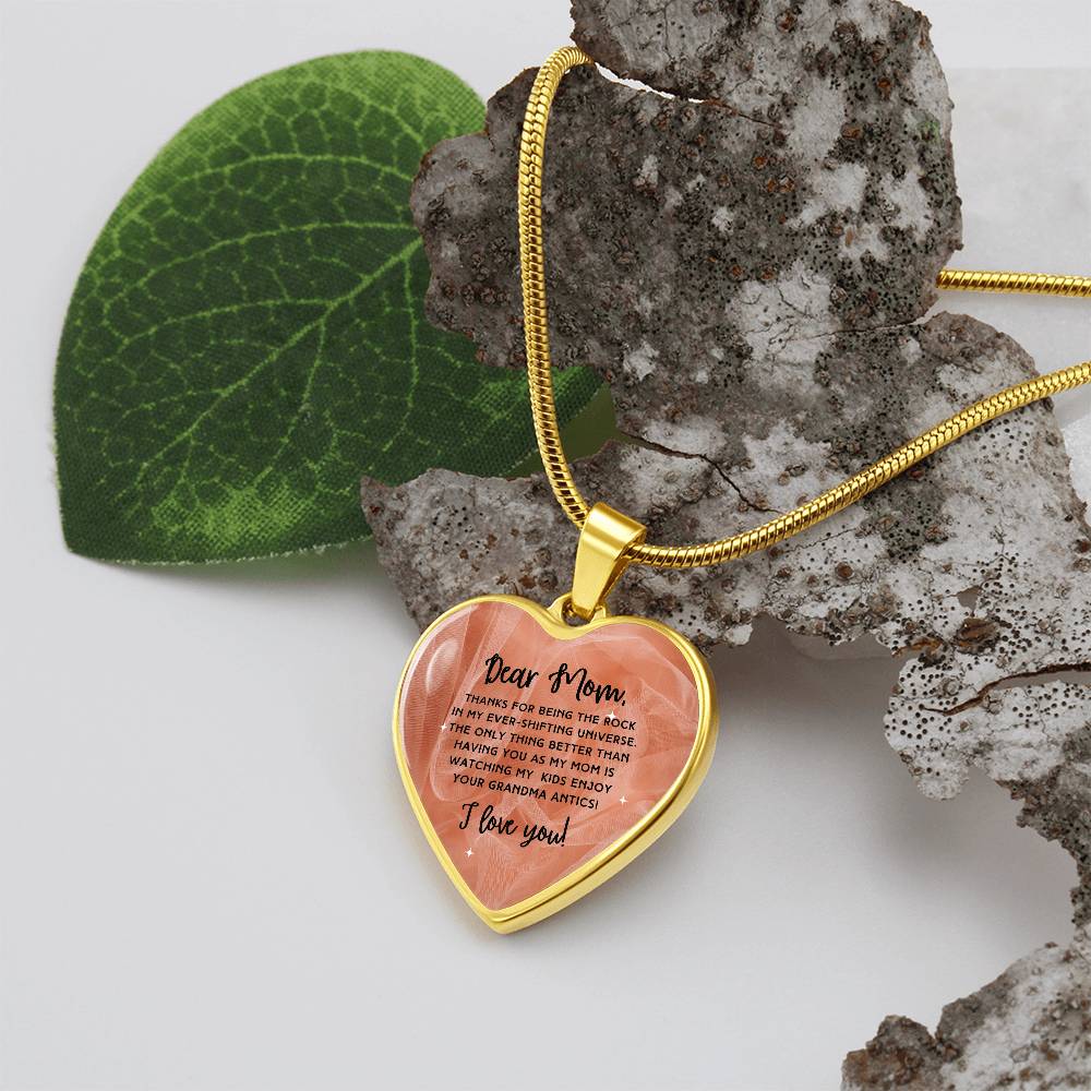 ROCK OF LOVE for MOM Graphic Heart Necklace+ Personalizable