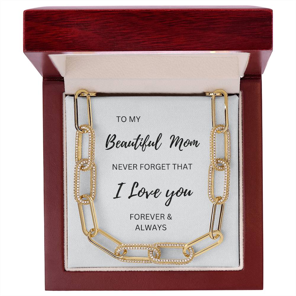 Crystal and Gold finish necklace - For your beautiful Mom