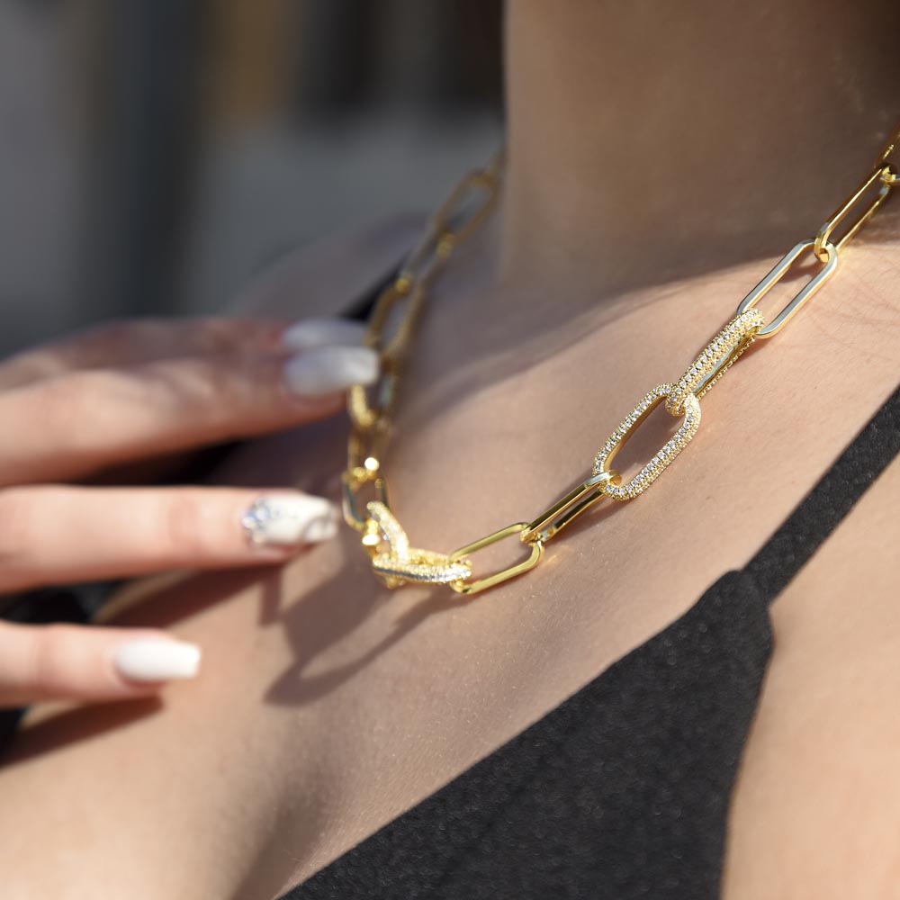 Crystal and Gold finish necklace - For your beautiful Mom