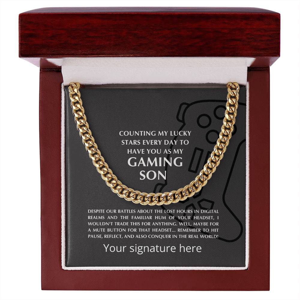 Havana Harmony: Cuban Link Chain for Your Gaming Son Champion