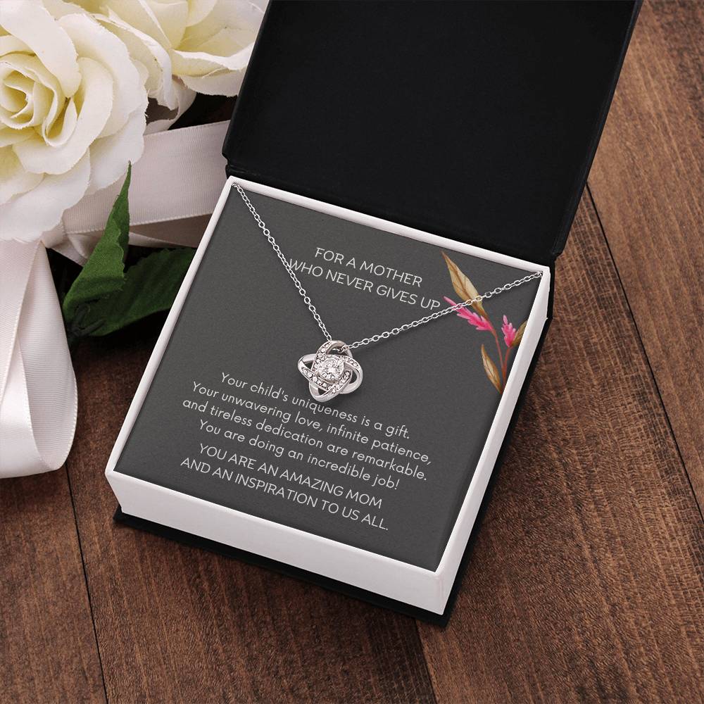 For a mother who never gives up - Love Knot necklace