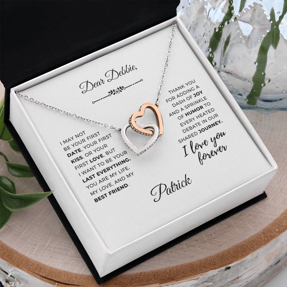 LASTING LOVE Interlocking Hearts necklace set - Custom Header and signature