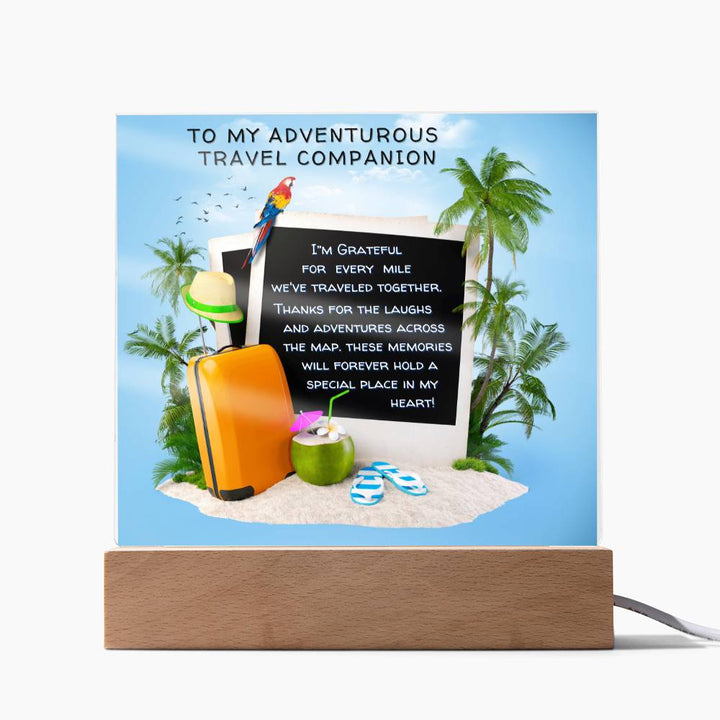 WANDERLUST GRATITUDE - Acrylic LED Plaque - For Travel Companion