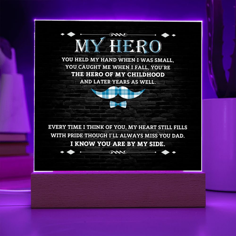 To Father - My Hero - Square Acrylic Plaque