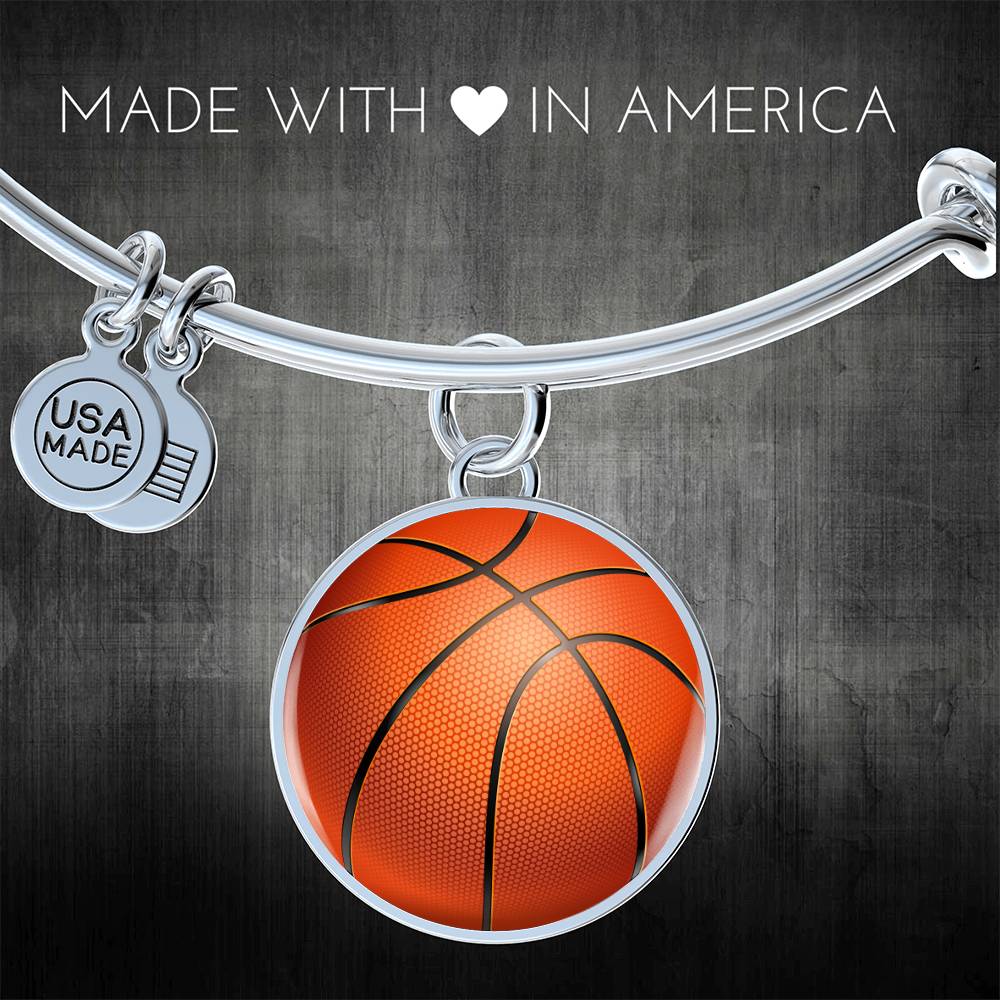 HOOPS ELEGANCE Luxury Basketball Bangle - Personalizable