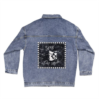 FELINE CHIC Oversized Denim Jacket