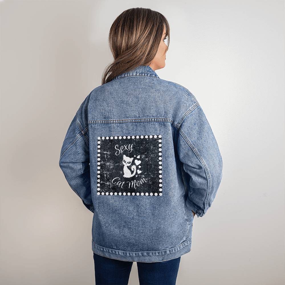 FELINE CHIC Oversized Denim Jacket