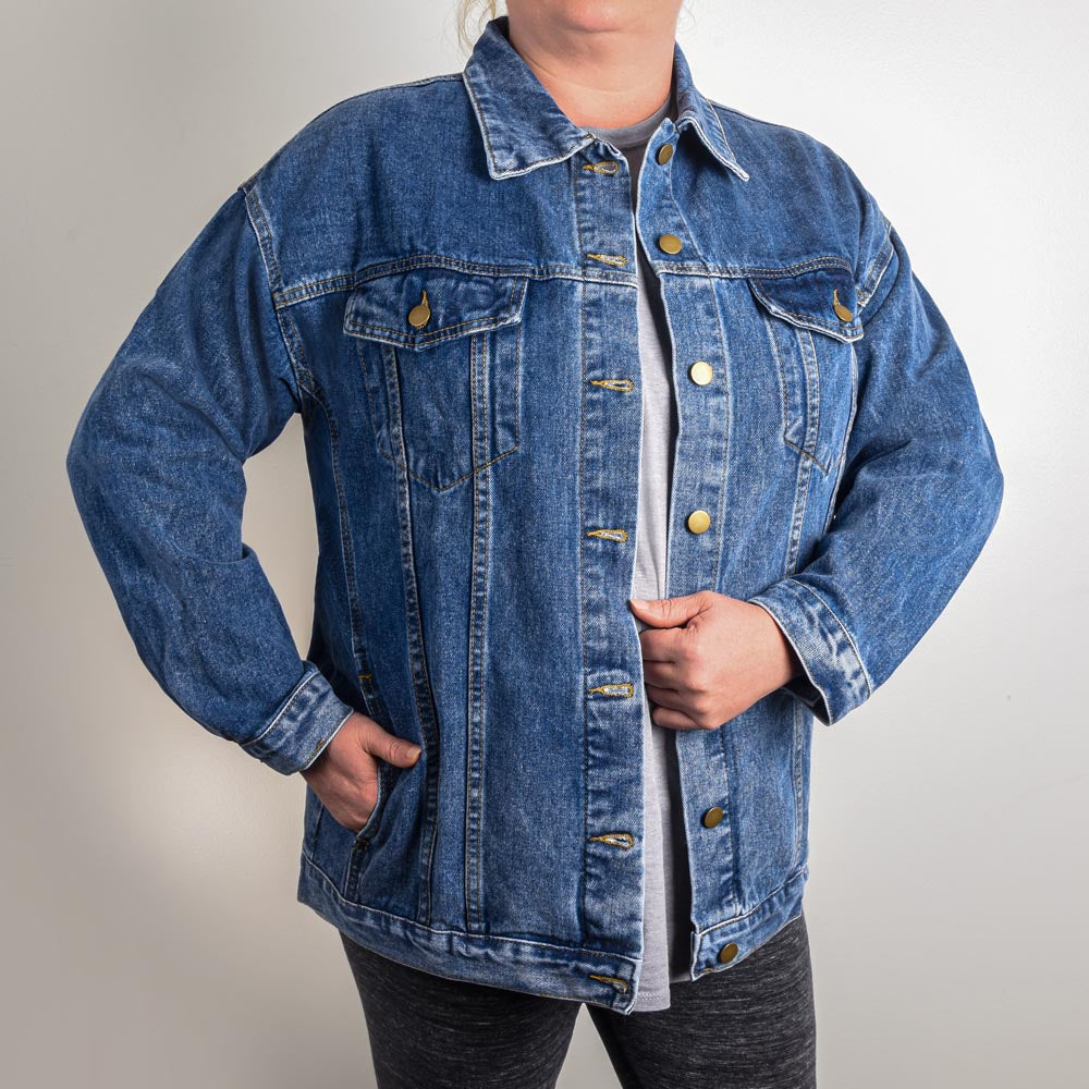 FELINE CHIC Oversized Denim Jacket