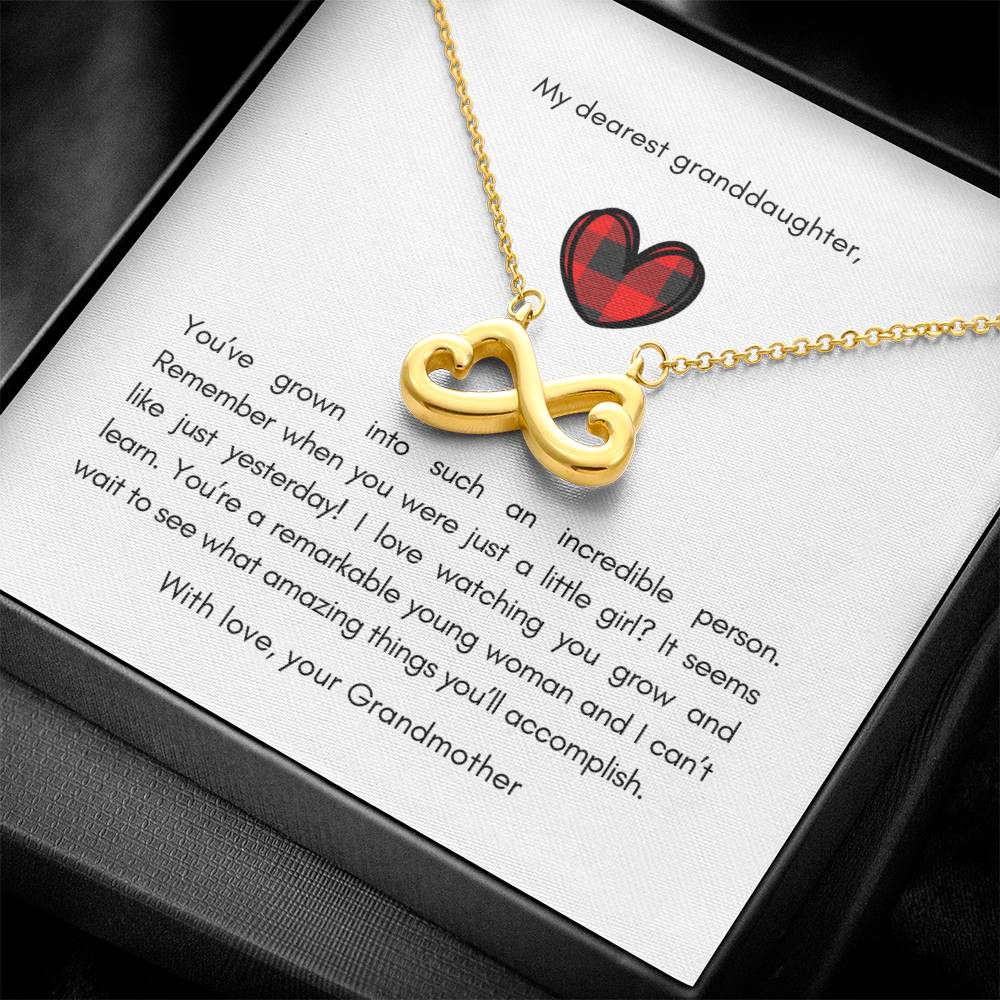 Endless Love Necklace and card - From Grandmother to Granddaughter