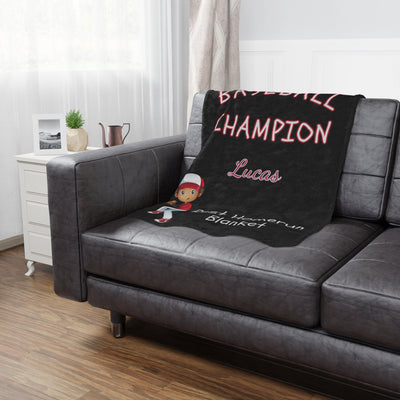 Personalizable Plush Blanket: BASEBALL CHAMPION REST HOMERUN BLANKET - 30x40in