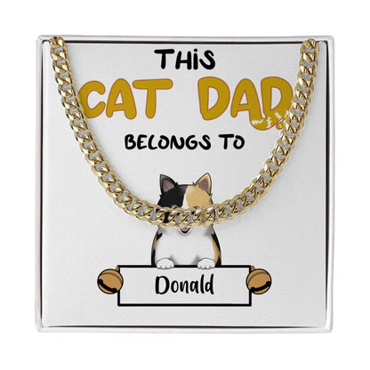 Cat Dad - CUSTOMIZE IT - Cuban Link Chain - Two Tone Box